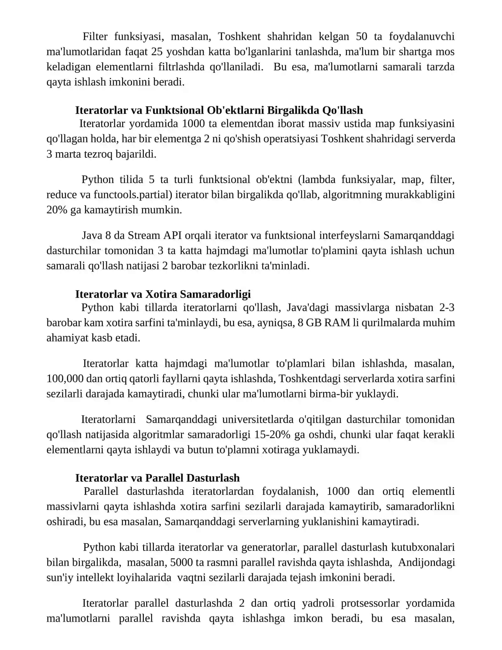 Iteratorlar va funksional ob'ektlar 2