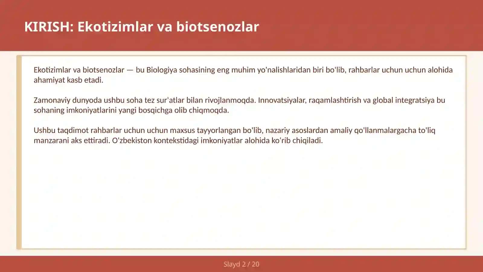 Ekotizimlar va biotsenozlar 2