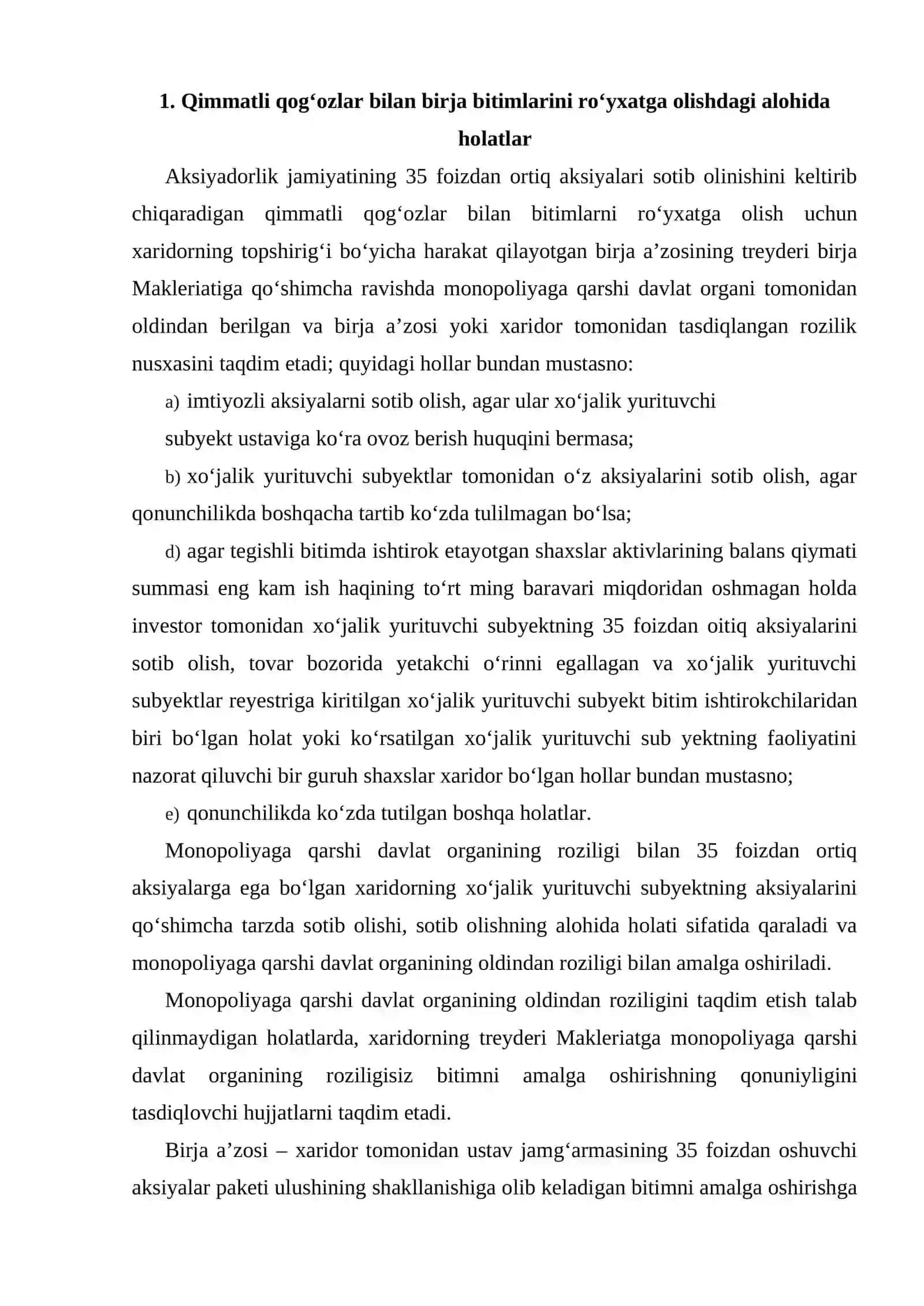 Birja shartnomalarini bekor qilish tartibi 2