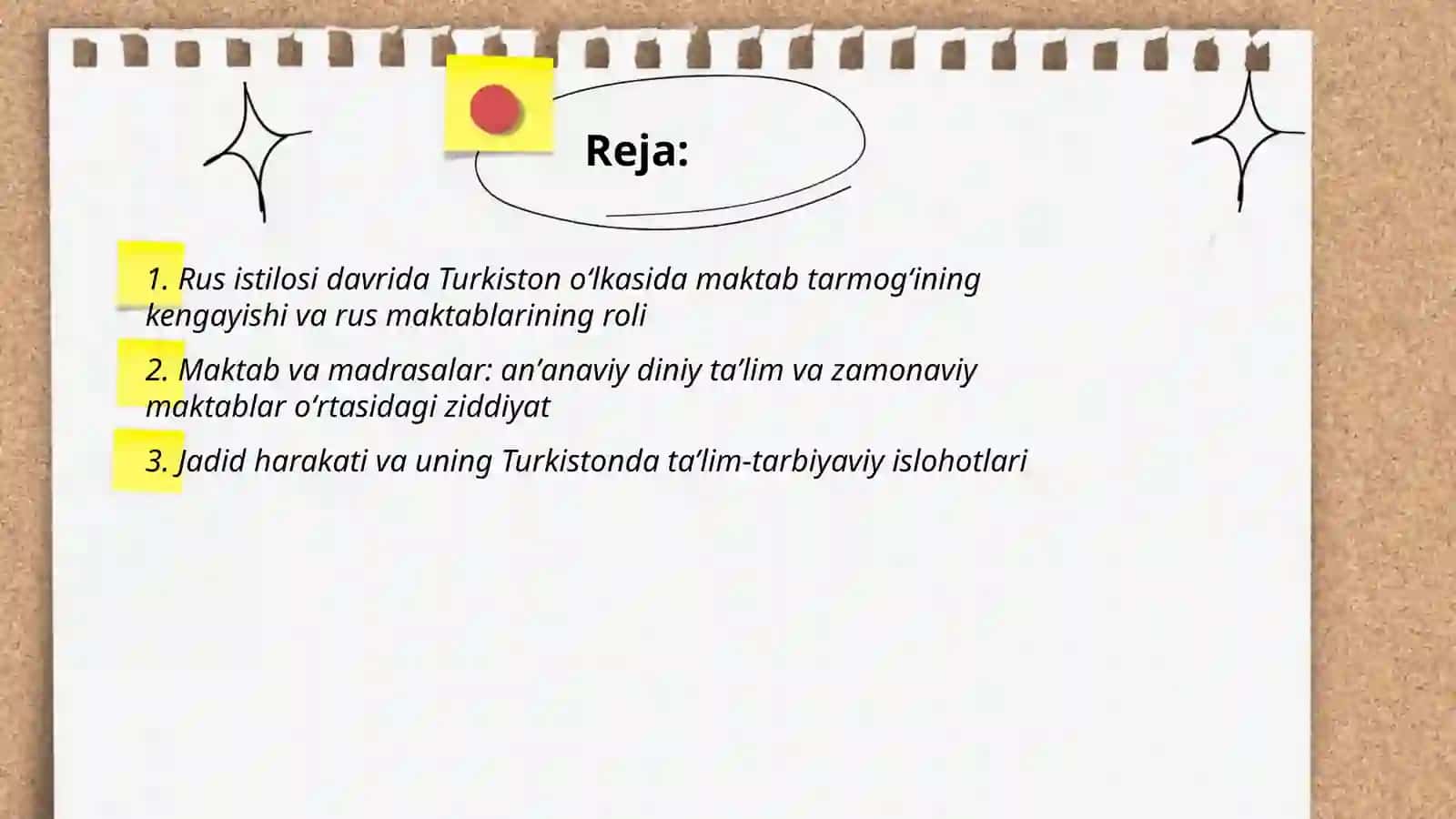 XIX asrning 2-yarmi-XX asrning 1-choragida Turkiston oʻlkasida ta'lim tizimi, maktab va pedagogik fikrlar 2