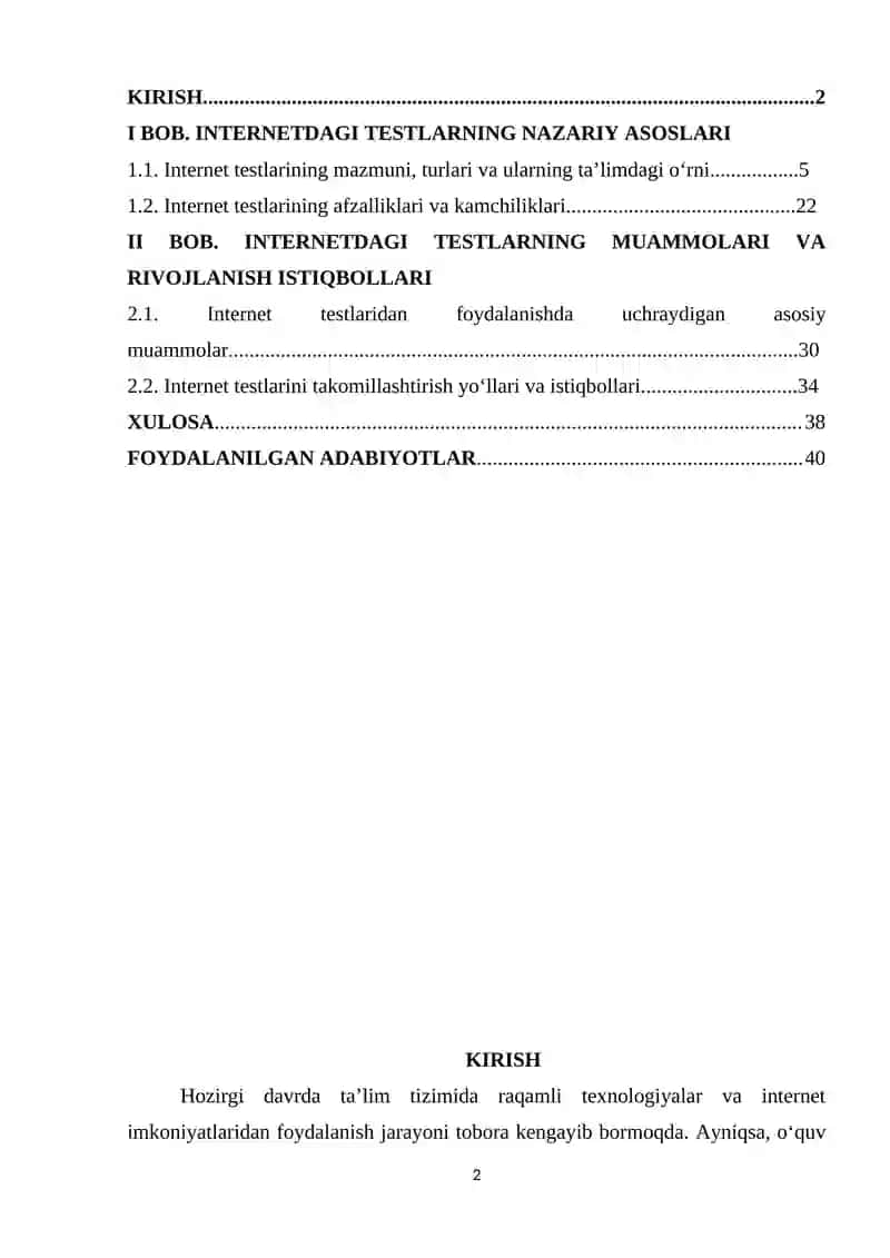 INTERNETDAGI TESTLAR YANGI MUAMMOLARI VA ISTIQBOLLARI 2