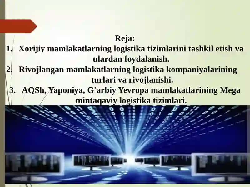 RIVOJLANGAN MAMLAKATLARDA LOGISTIKA KOMPANIYASI 2