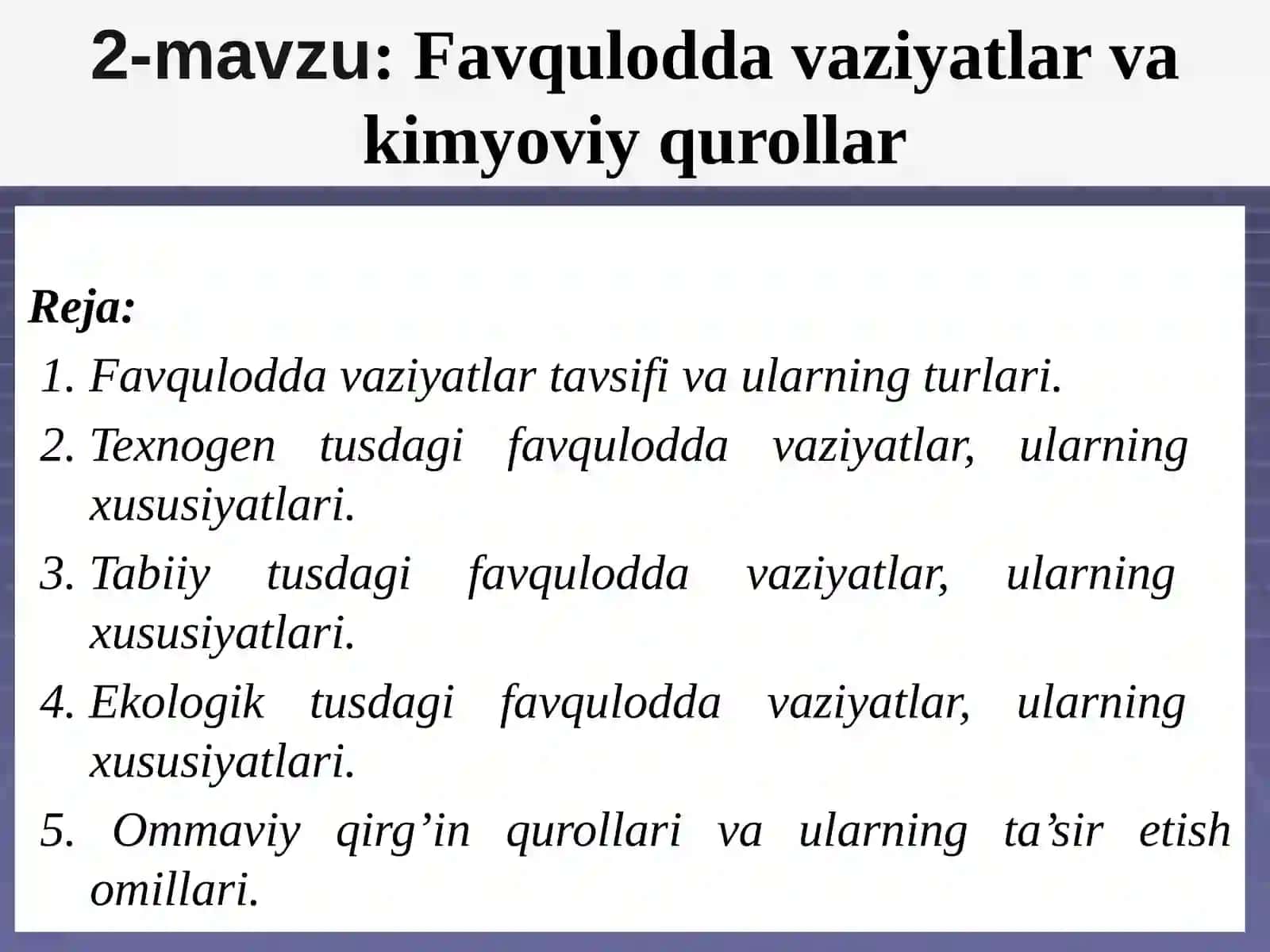 Kimyoviy qurollaridan himoyalash yo'llari 2