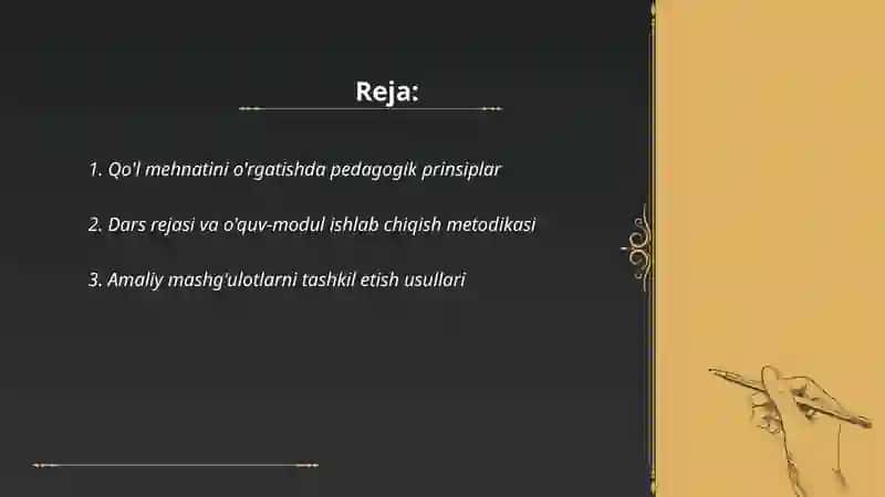 Texnologiya ta'limi nazariyasi va metodikasi 2