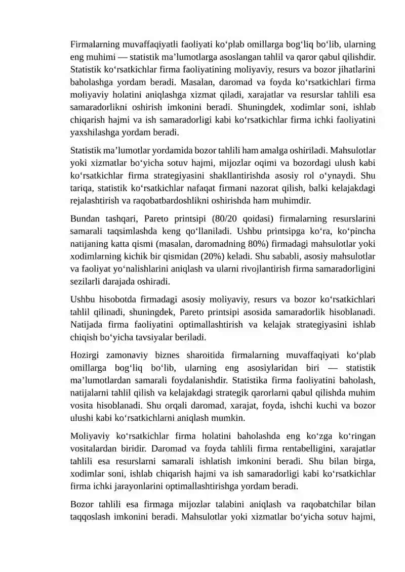 Pareto Samaradorligi Hisoblash 2