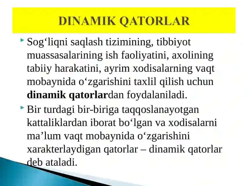 Dinamik qatorlar 2