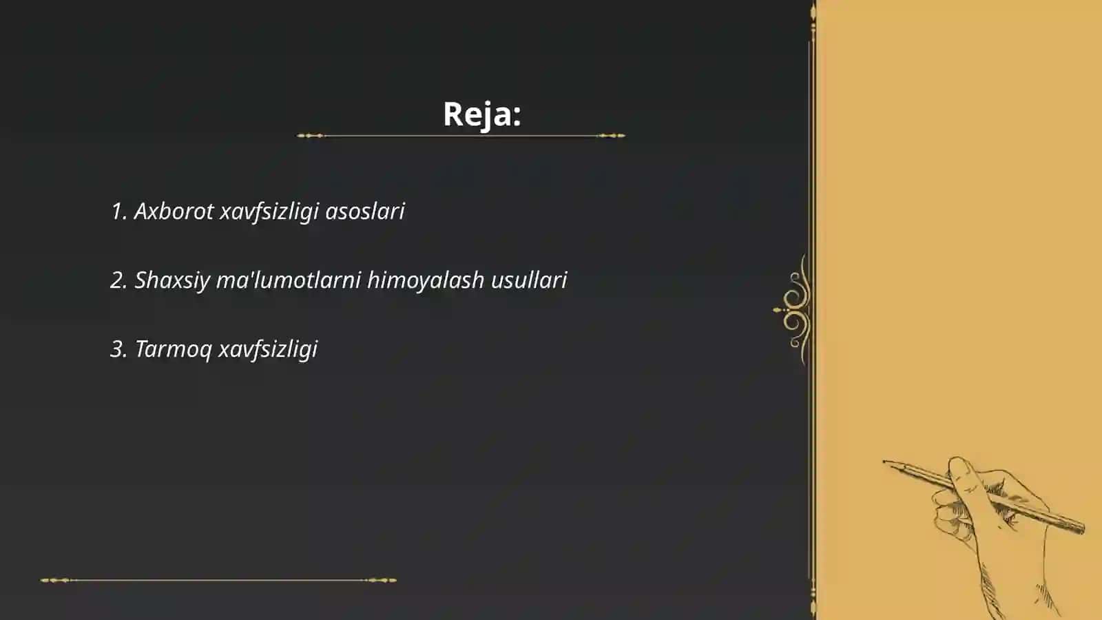 Axborotni ruxsatsiz foydalanishlardan ximoyalash 2
