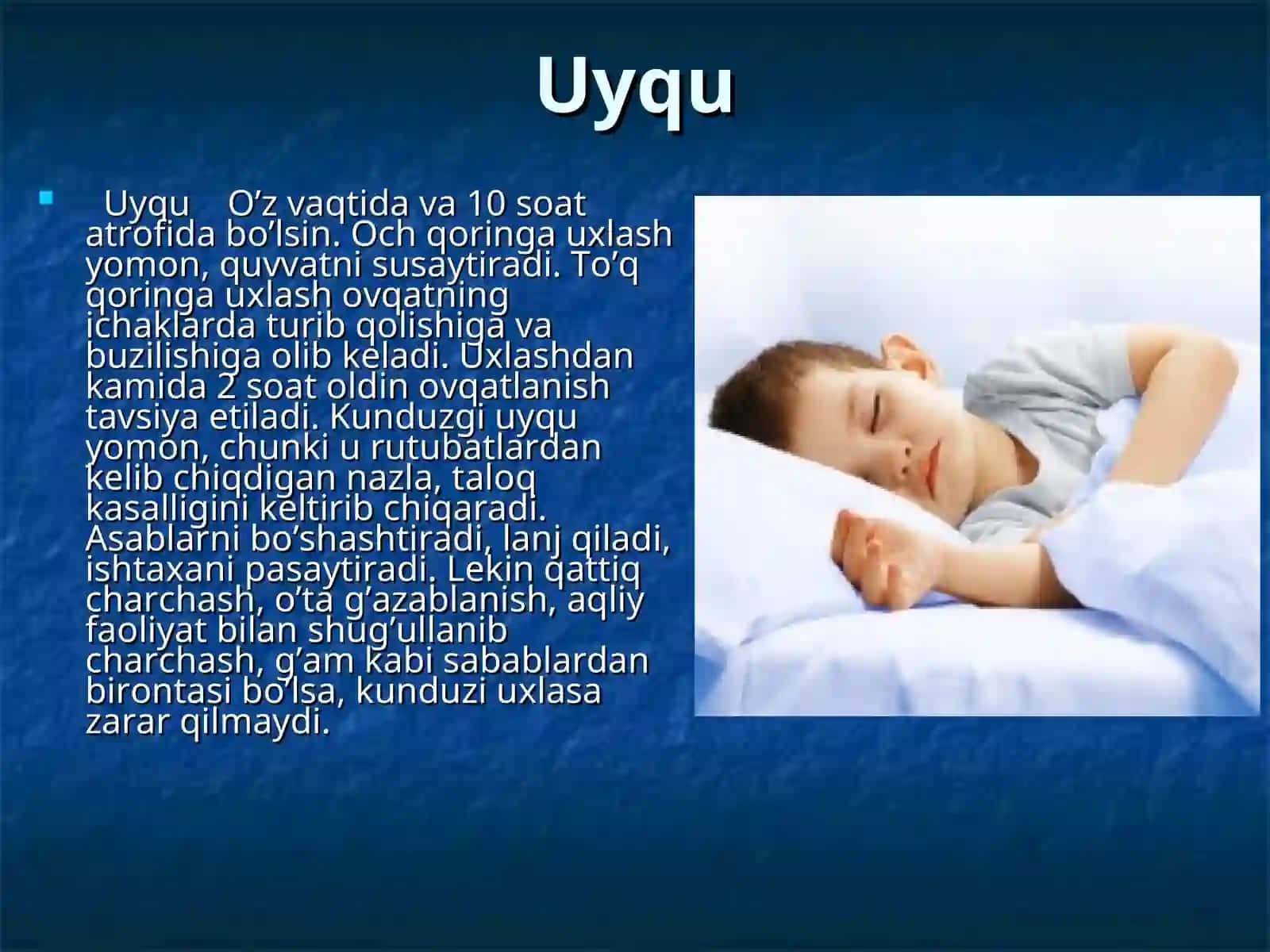 Uyqu va uning ahamiyati 2