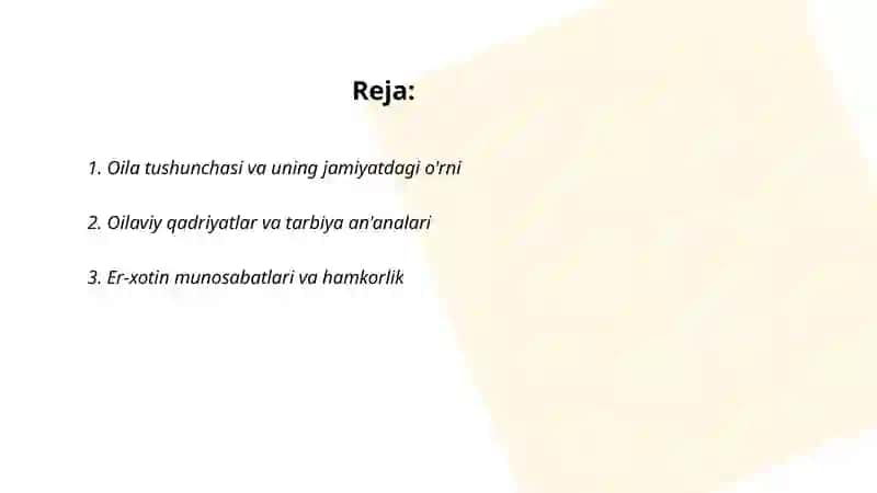 Oila tarbiyasi asoslari 2