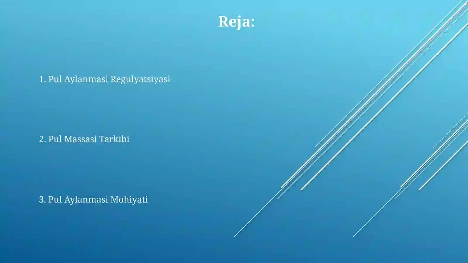 Pul aylanmasi va uning tarkibi 2