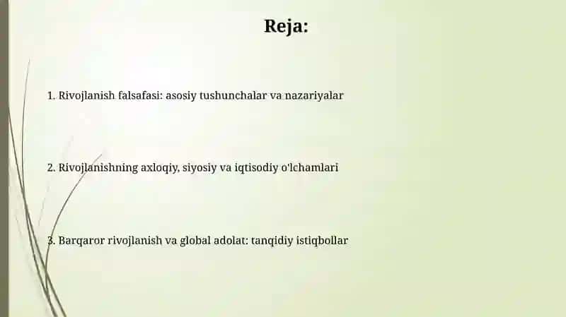 Rivojlanish falsafasi 2