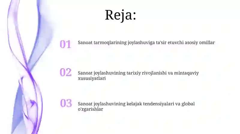 Sanoat tarmoqlarining joylashuviga ta'sir etuvchi asosiy omillar 2