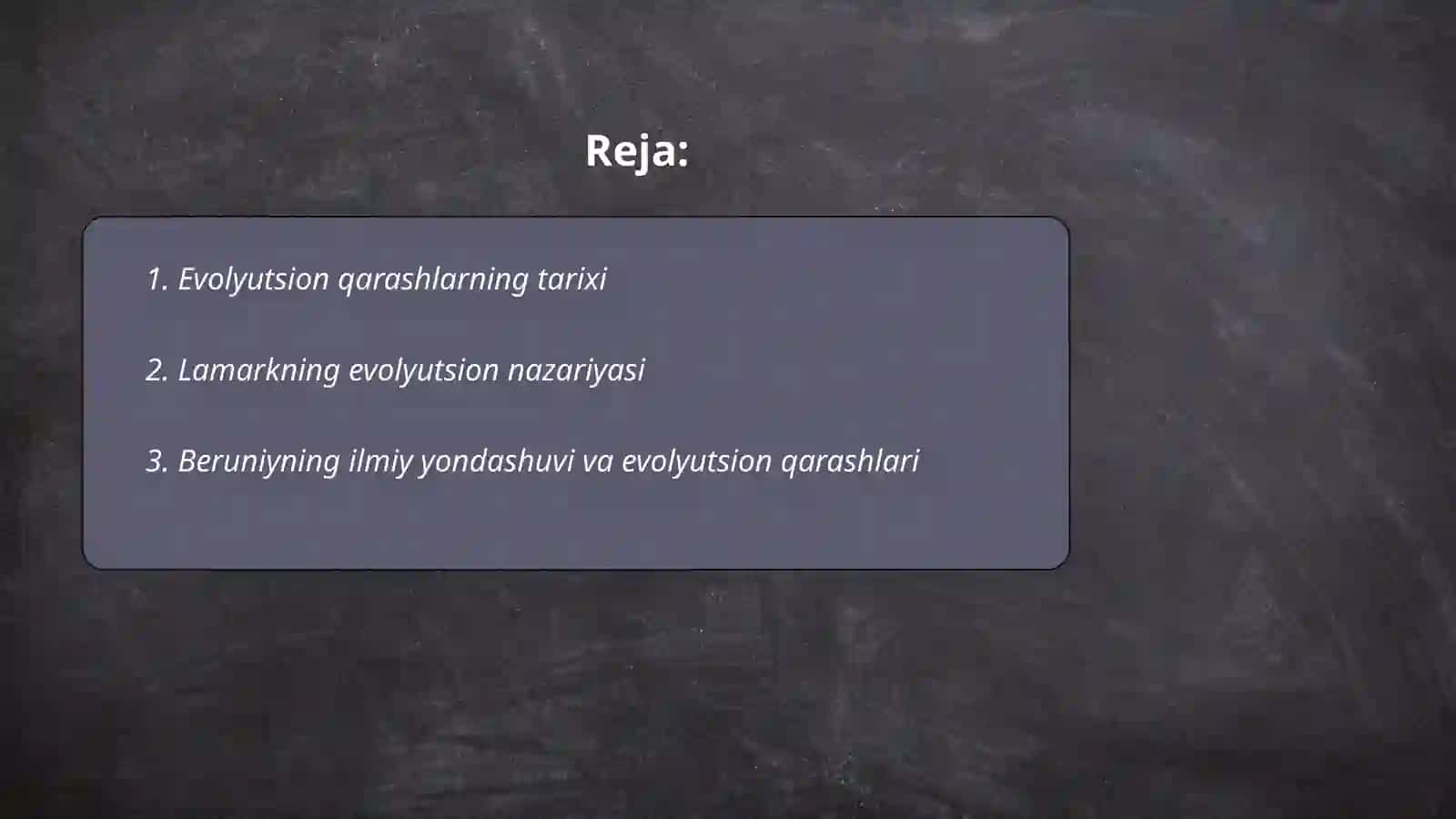 Evolyutsion g'oyalar tarixi 2