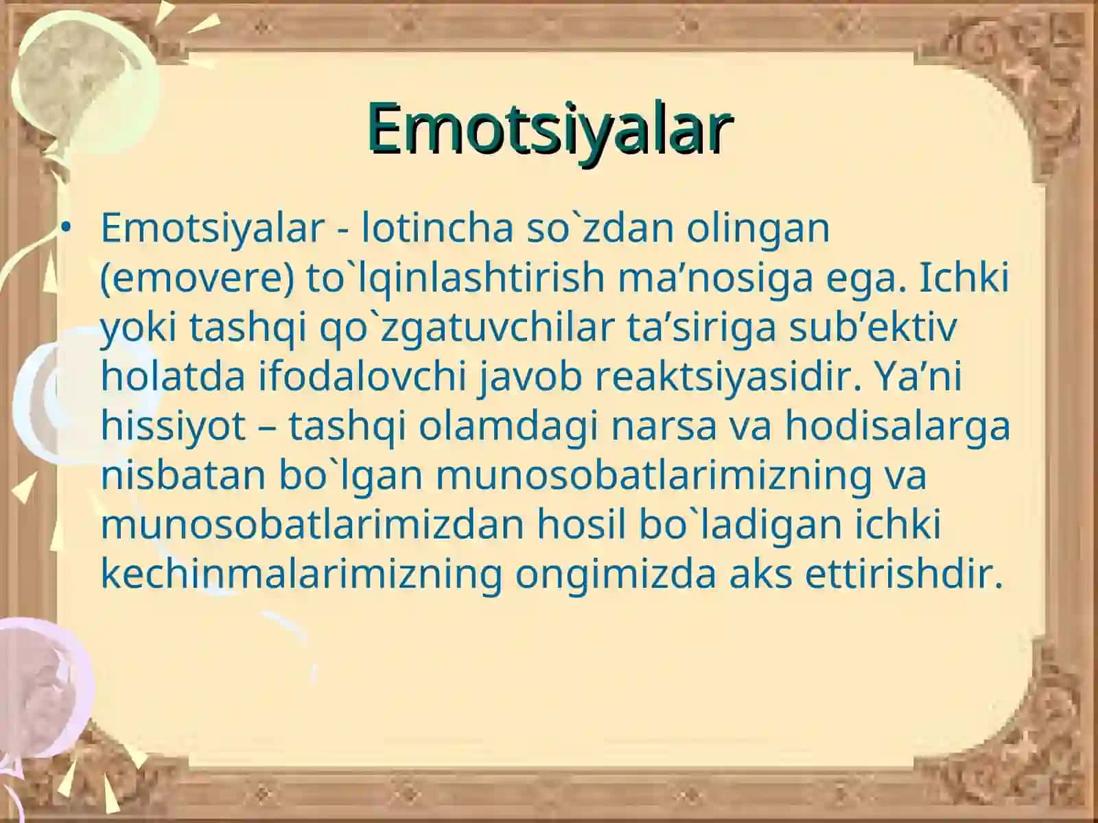 Emotsiya haqida tushuncha 2