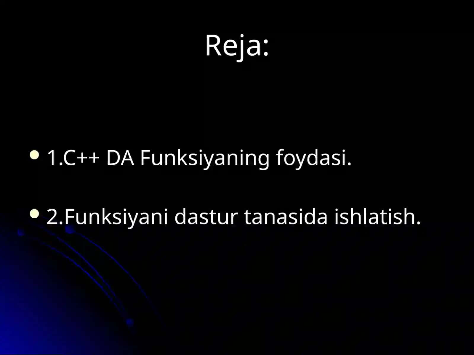 C++ DA Funksiyaning foydasi 2