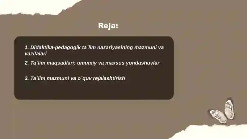 Didaktika-pedagogik ta`lim nazariyasi 2