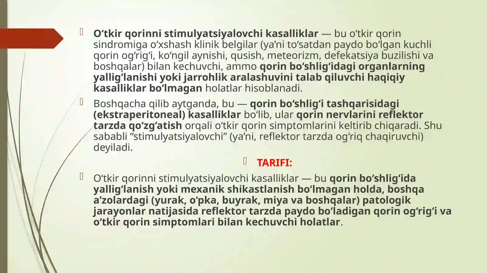 O’TKIR QORINNI STIMULLOVCHI KASALLIKLAR 2