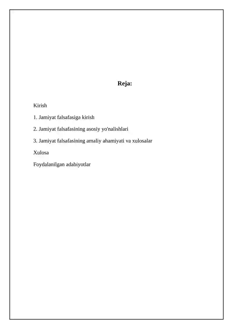 Jamiyat Falsafasi Referat 2