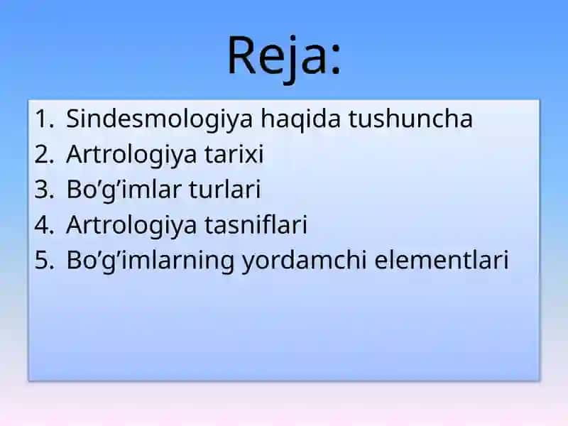 Sindesmologiya – suyaklar birlashuvi haqida bilim! 2