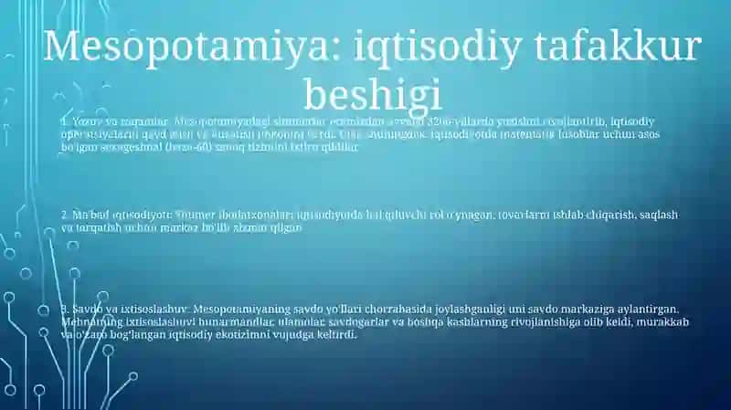 Qadimgi Sharqdagi Iqtisodiy G'Oyalar 2