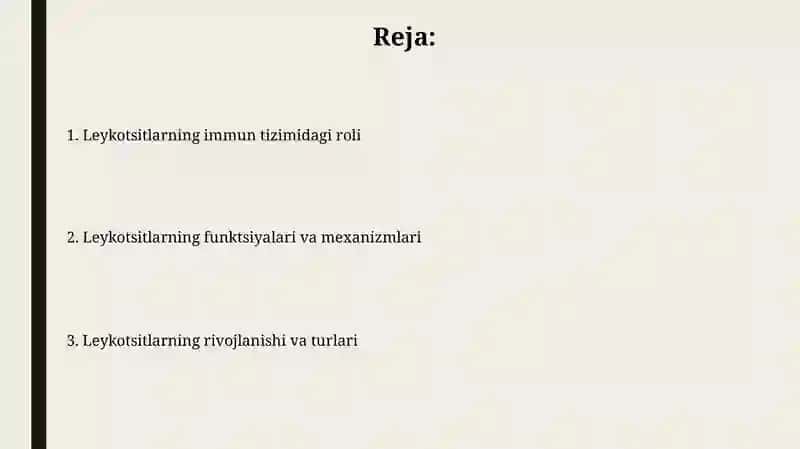 Leykotsitlar fiziologiyasi 2