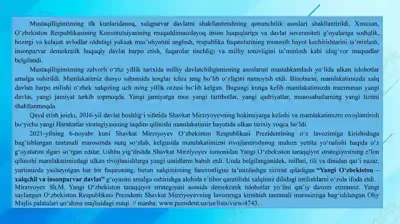 YANGIOʻZBEKISTONNING TARAQQIYOT STRATEGIYASI 2