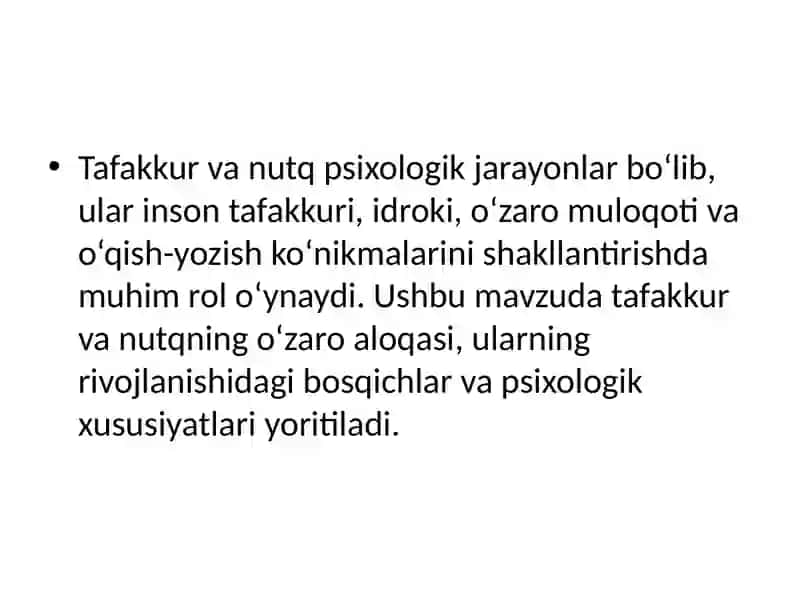 Tafakkur va nutqning psixologik ta'siri 2