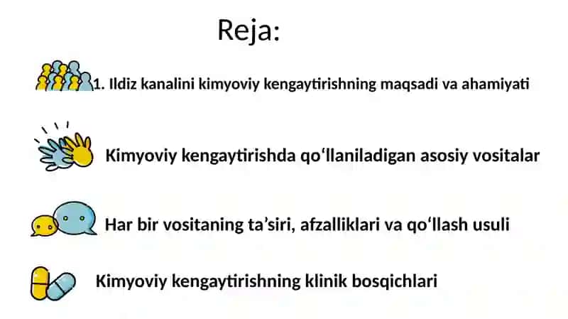 Ildiz kanallarini kimyoviy kengaytirish 2