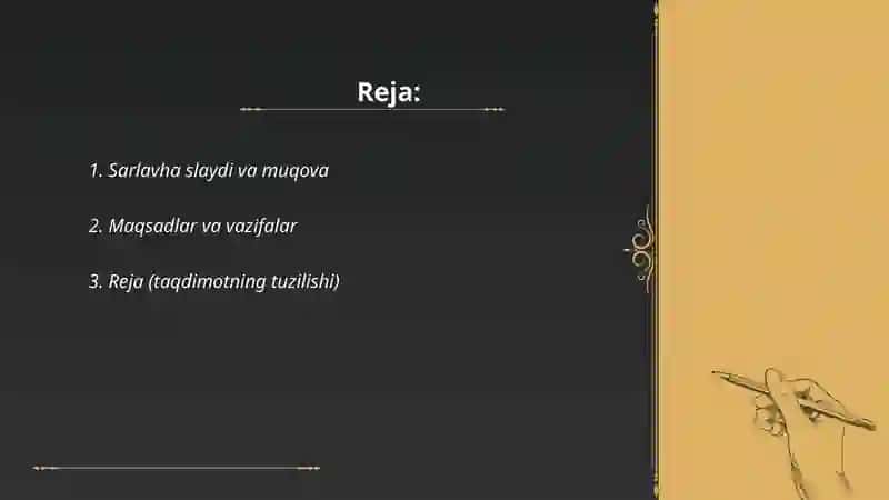 Taqdimotning tarkibi 2