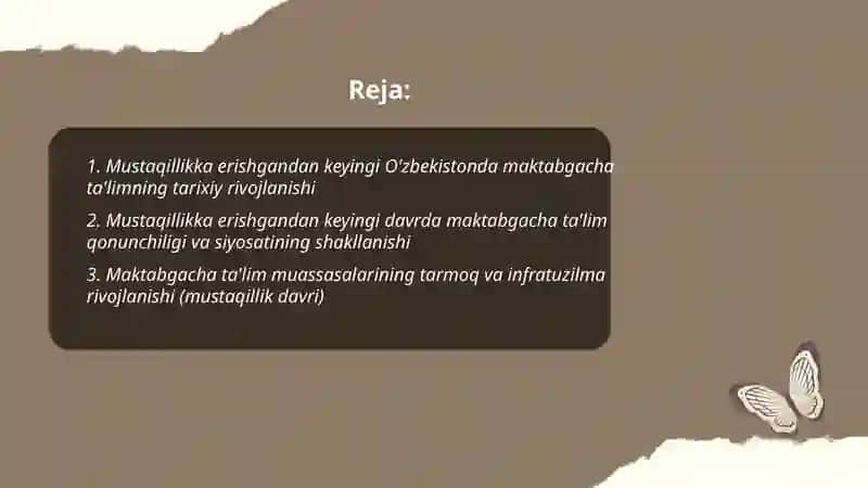 Ilk maktabgacha ta'lim fanidan tayyorlagan taqdimoti 2