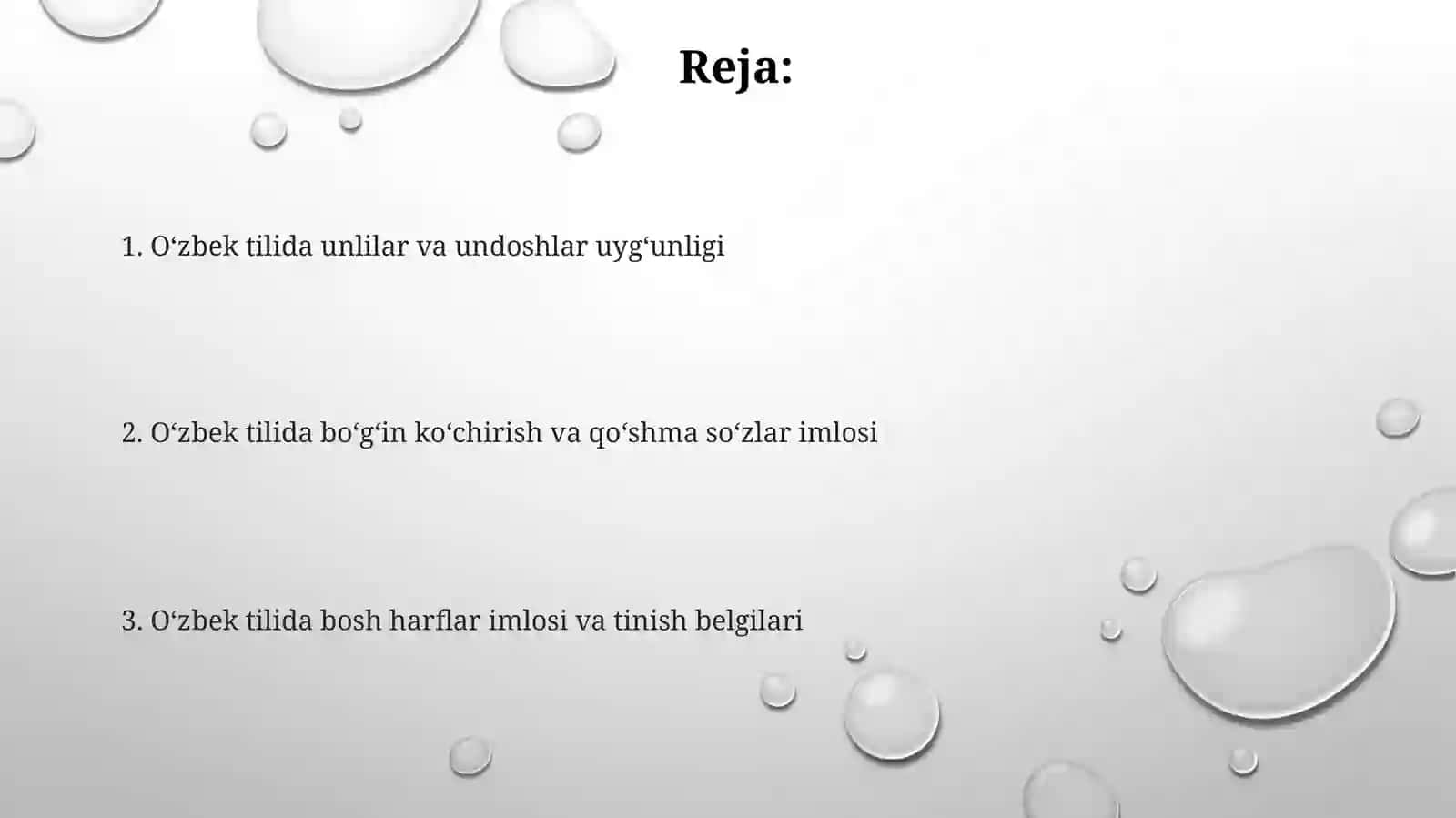 Grafika. O'zbek tilining asosiy imlo qoidalari 2