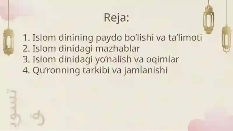 Islom dinidagi mazhablar va yo’nalishlar 2