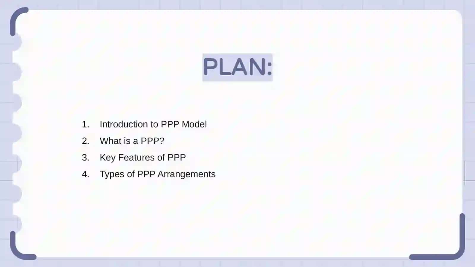 General overview of the PPP model 2