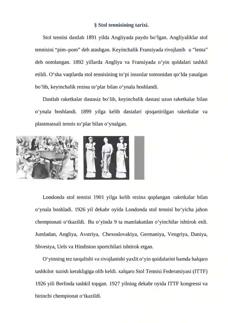 Stol tennisi o’yini qoidalari 2