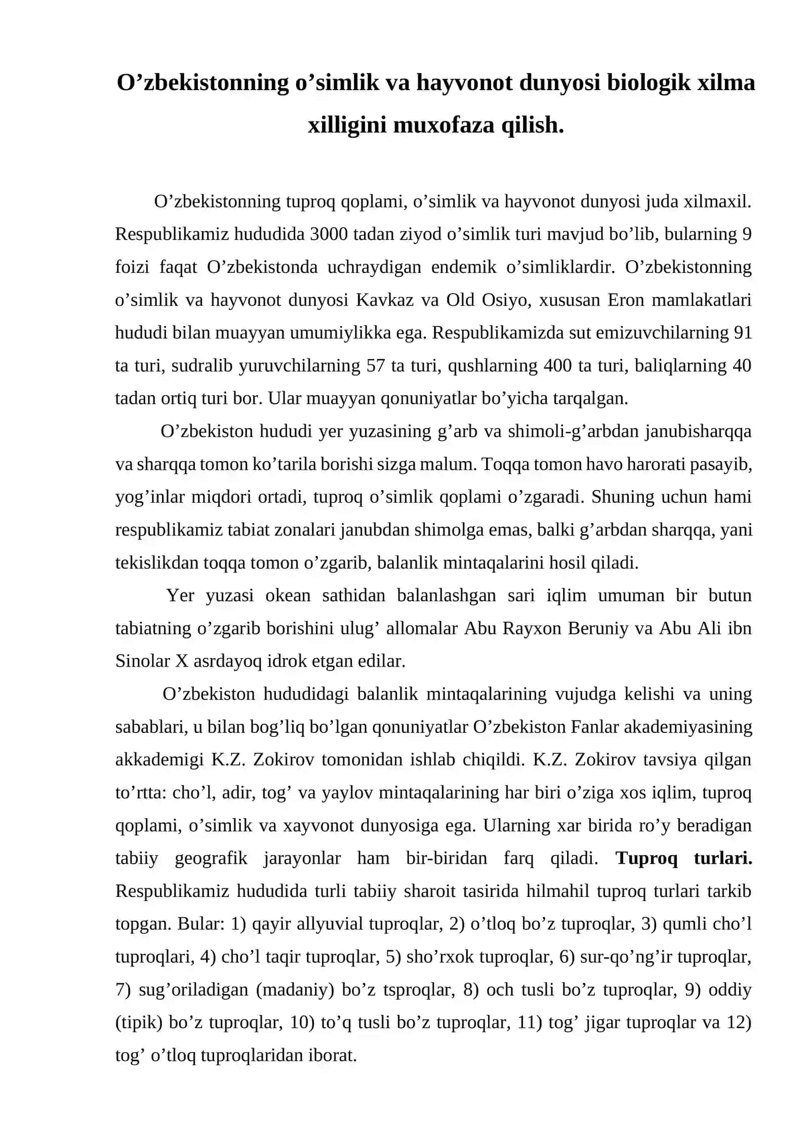 O’zbekistonning o’simliklar dunyosi 2