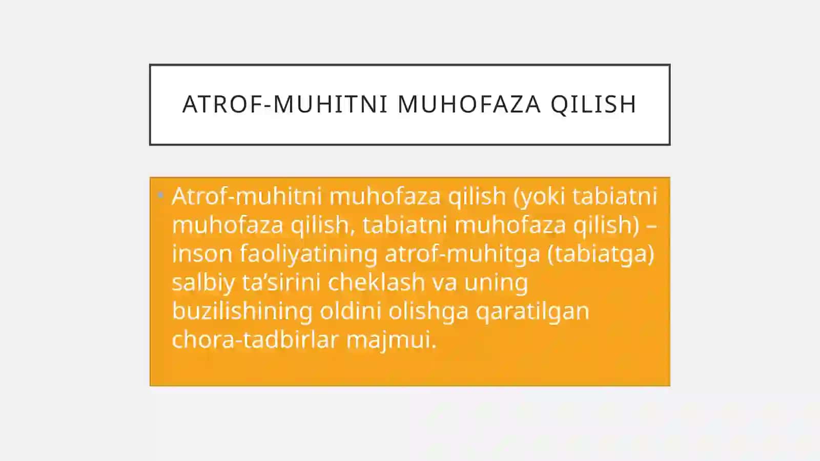 Atrof muhitni muhofaza qilish to'g'risida 2