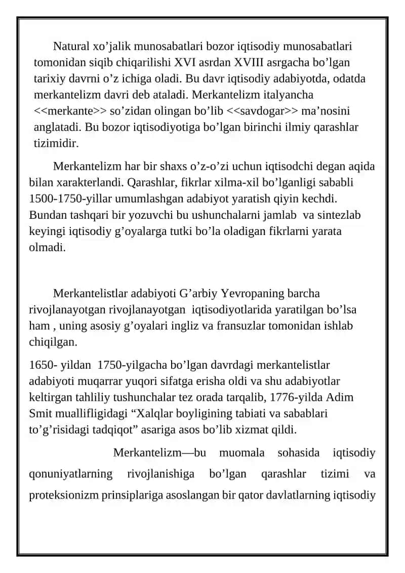 Merkantelizm iqtisodiy ta’limoti 2