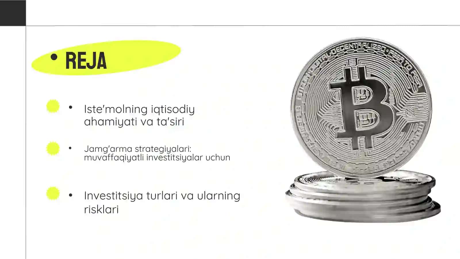 Iste'mol, Jamg‘arma va Investitsiyalar 2