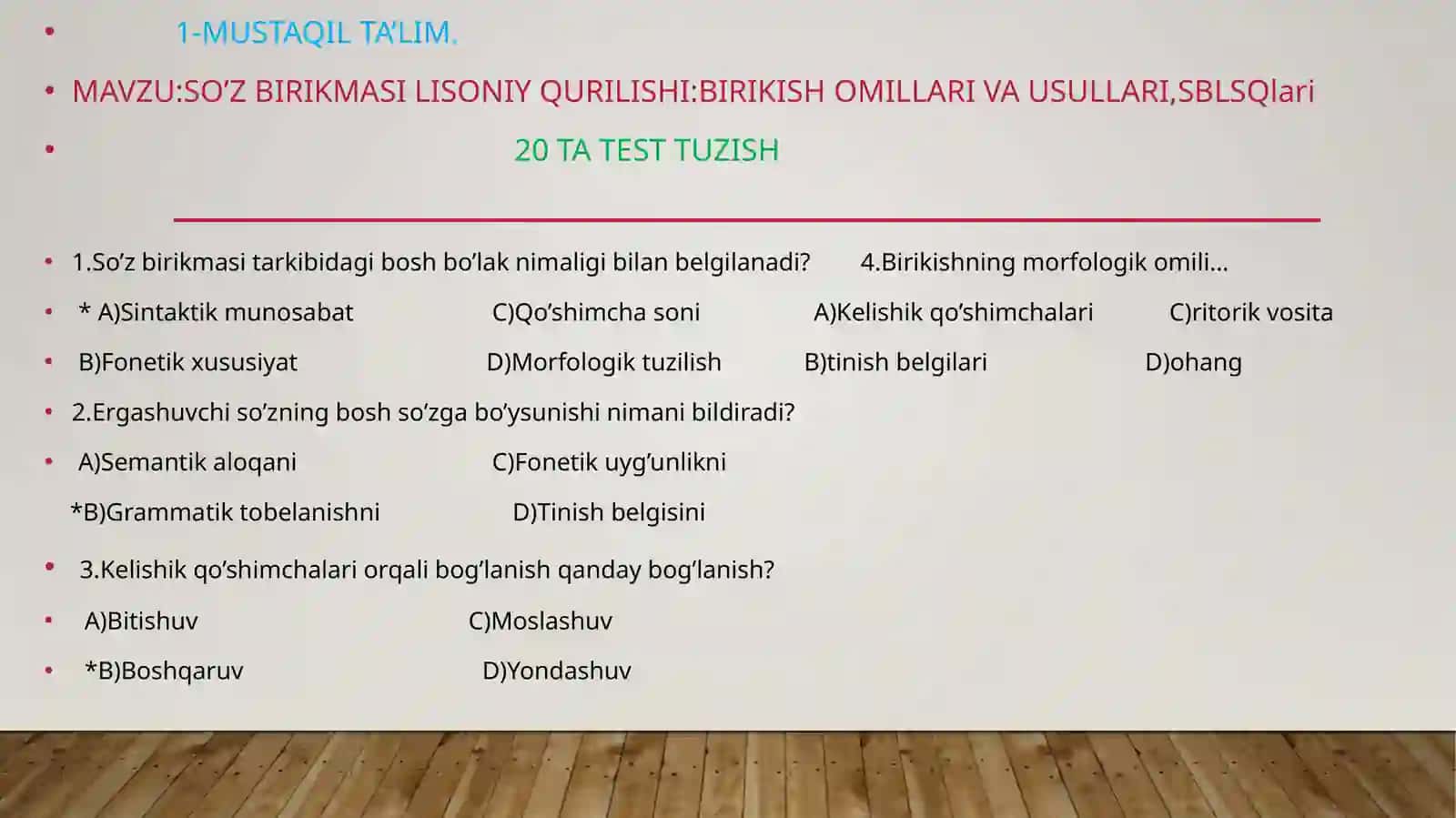 AMALIY O’ZBEK TILI 2