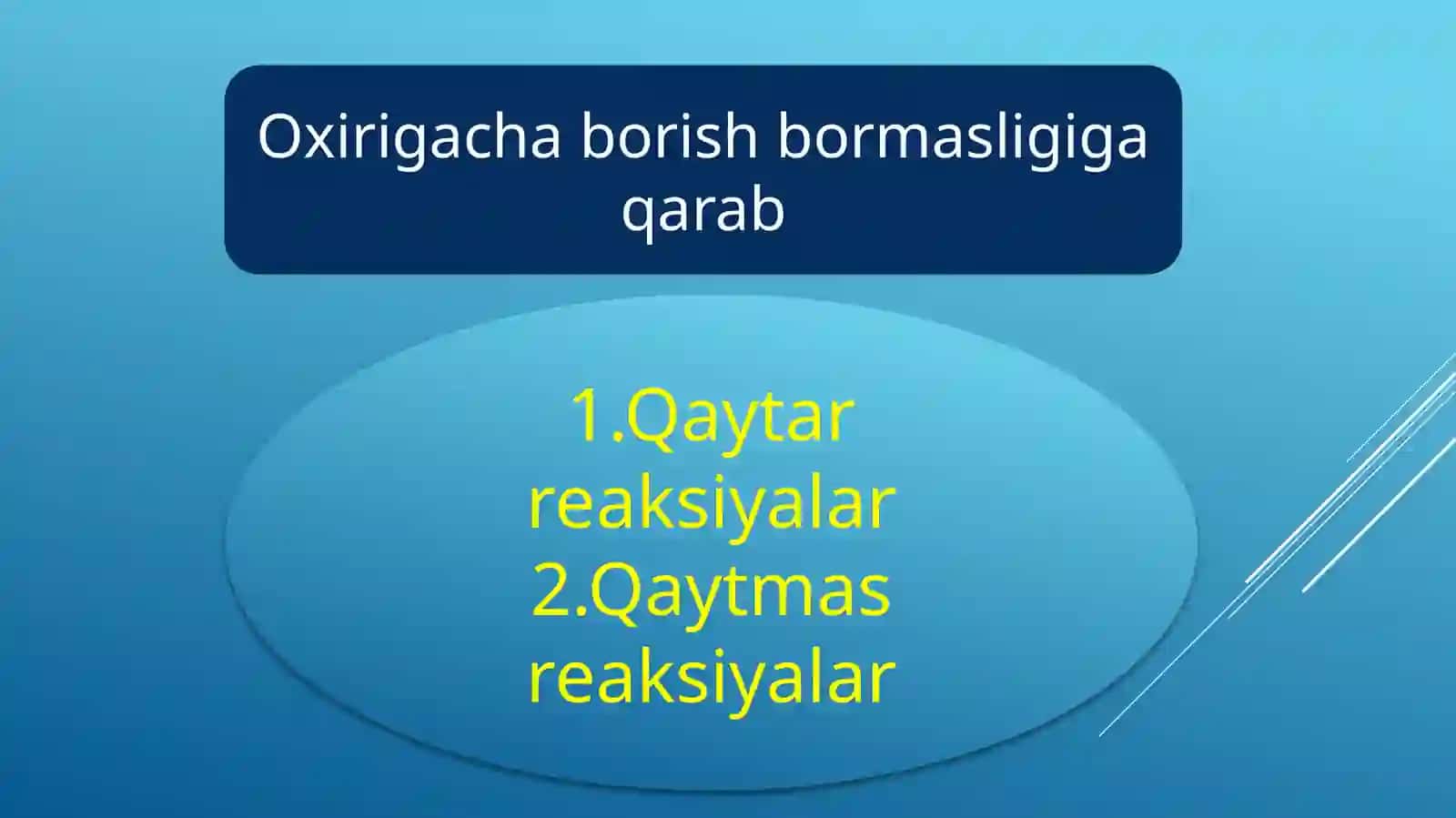 Qaytar va qaytmas reaksiyalar, Kimyoviy muvozanat 2