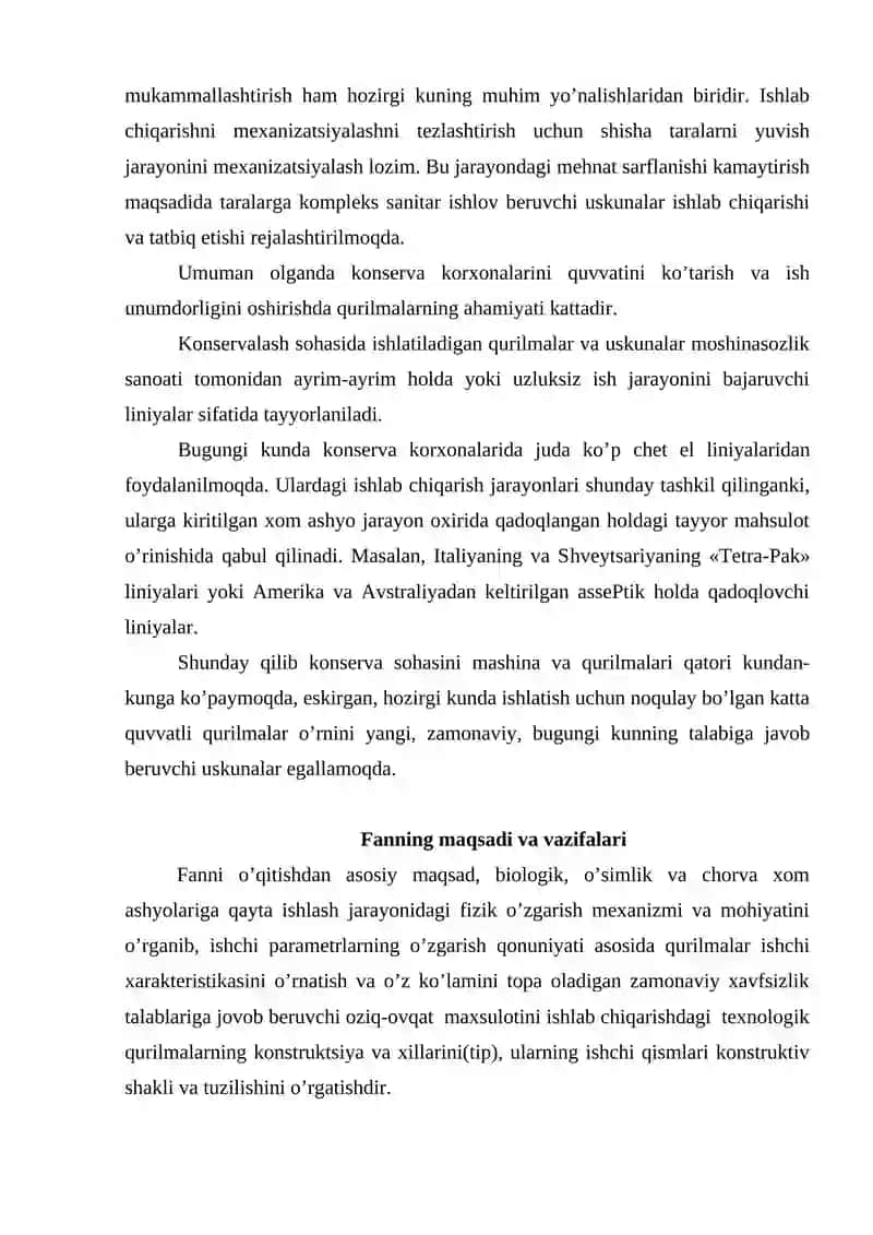 Meva-sabzavot konservalari ishlab chiqarish 2