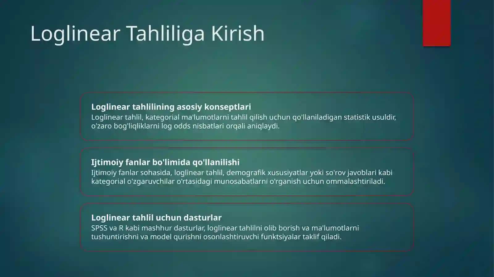 Loglinear Tahliliga Kirish 2