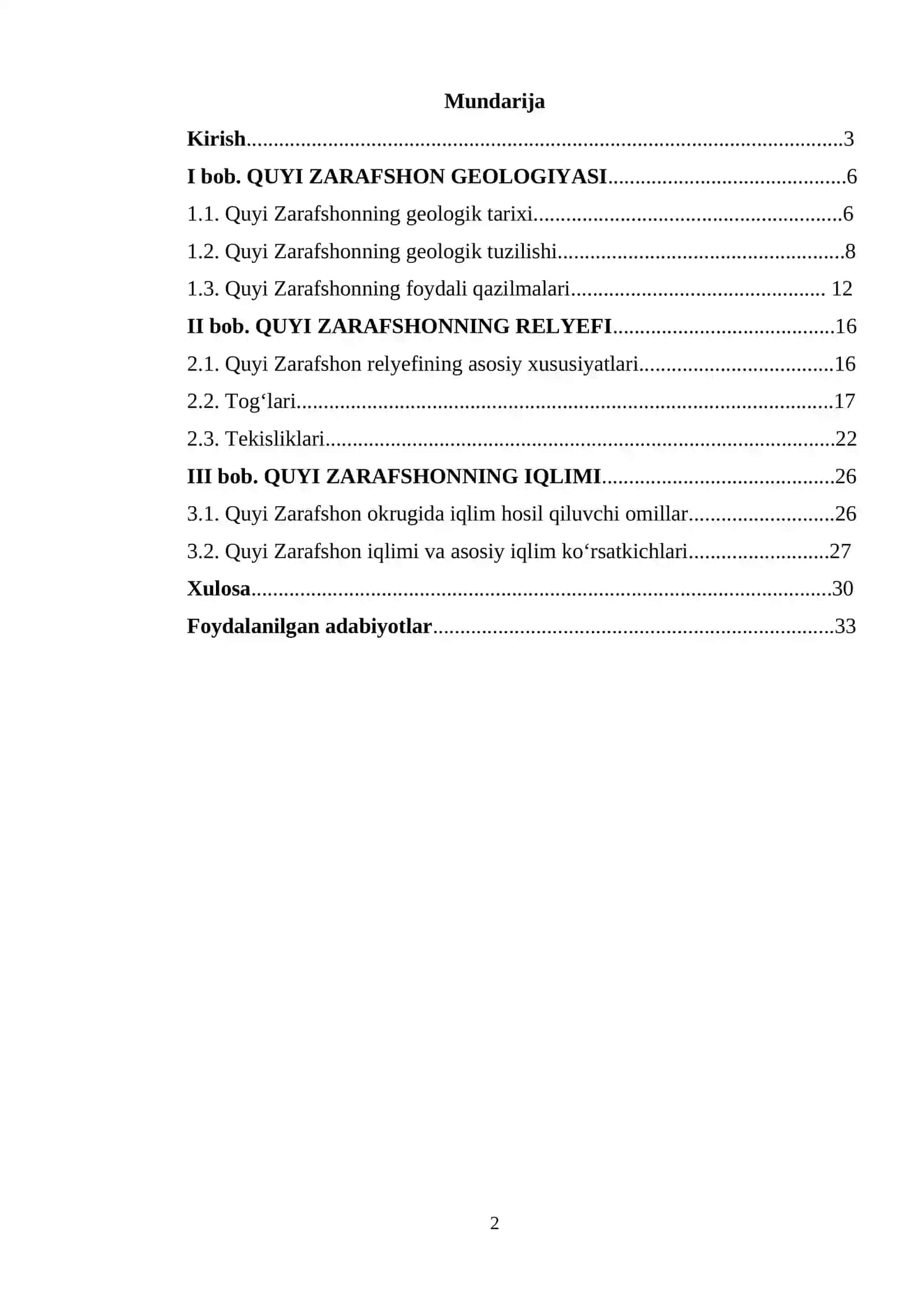 Quyi Zarafshon geologiyasi, relyefi va iqlimi 2