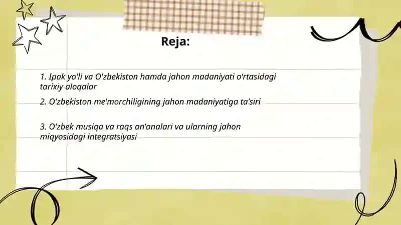 Ipak yo'li va O'zbekiston hamda jahon madaniyati 2