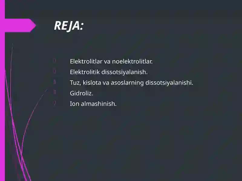 Gidroliz jarayoni ion almashinish reaksiyalari 2