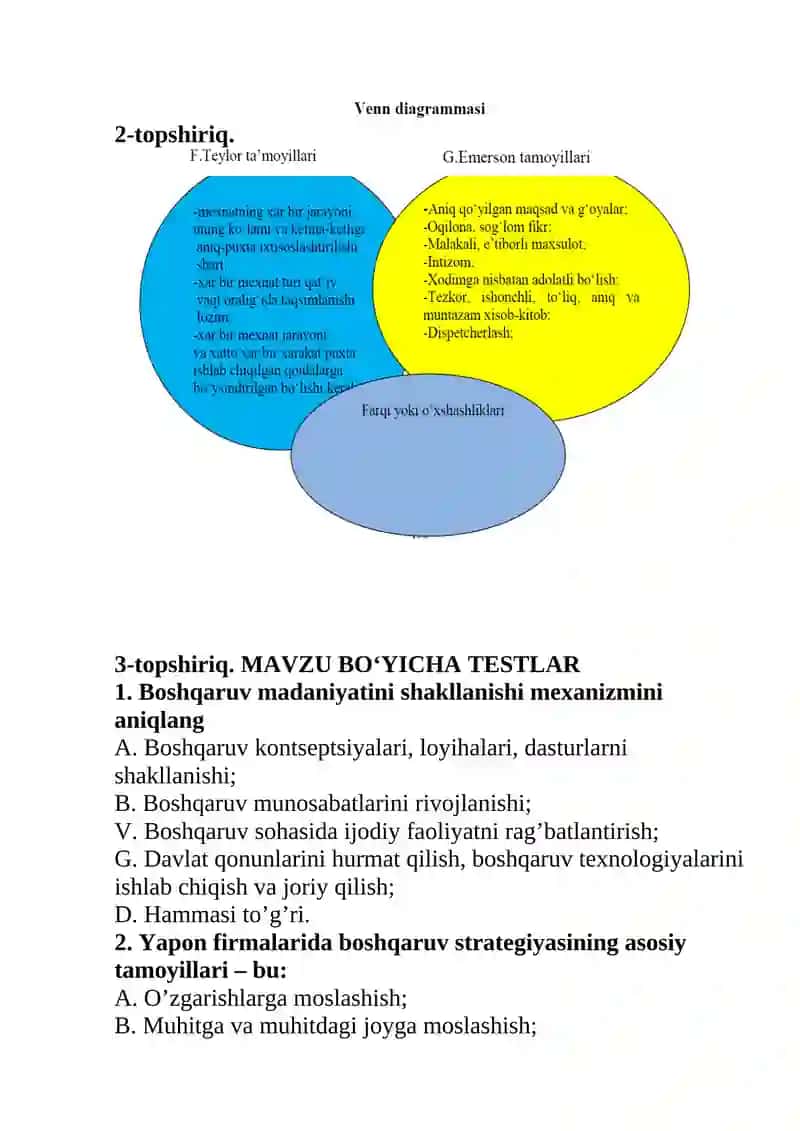 Ijtimoiy menajmentning rivojlanishi tarixi va uning ilmiy ma'ktablari 2