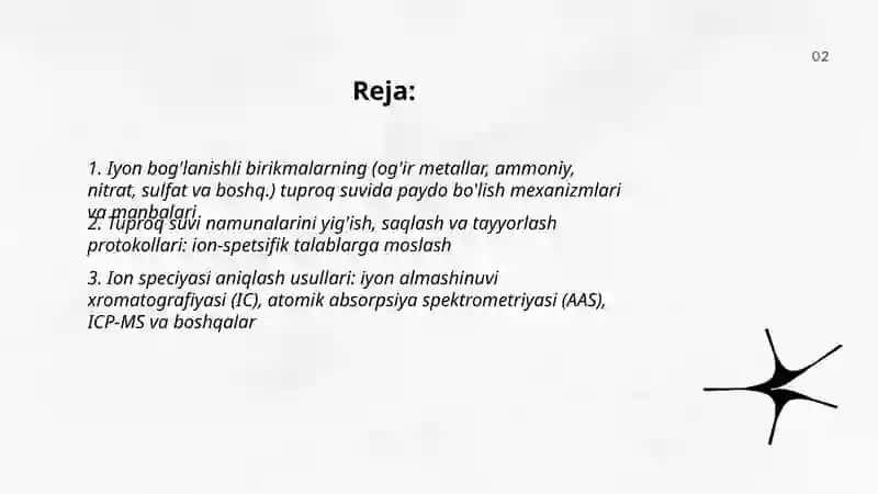 Iyon bog'lanishli birikmalarning tuproq suvning ifloslanishida qobiliyati 2
