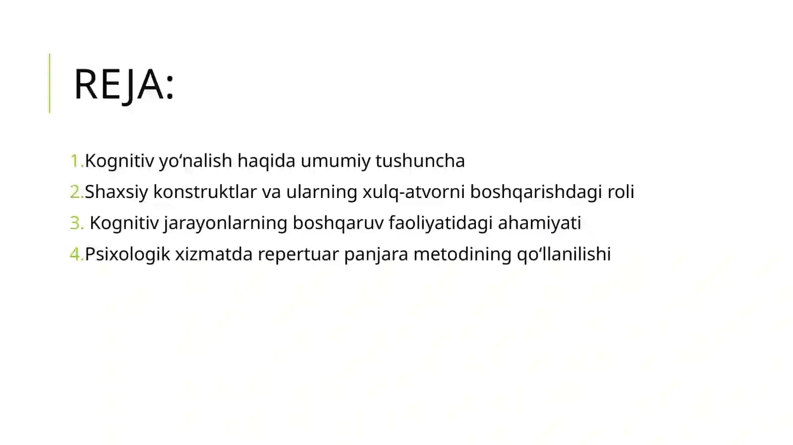 SHAXS NAZARIYASIDA KOGNITIV YO‘NALISH:Dj. Kelli 2