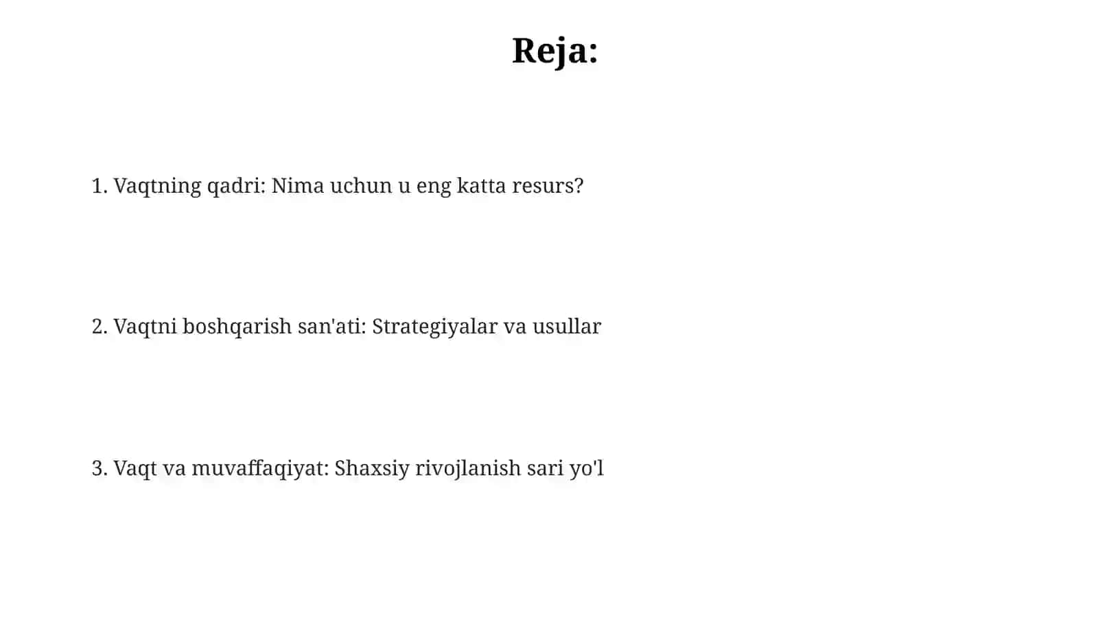 Vaqt - eng katta resurs 2