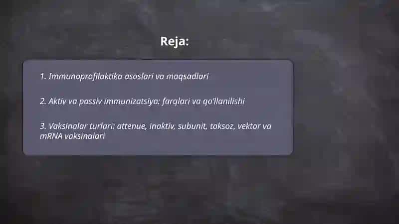 Immunoprofilaktika. Vaksina va zardoblar 2